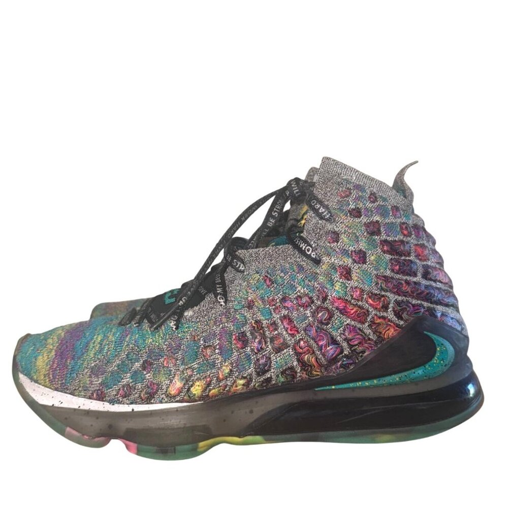 Nike Lebron 17 Multicolor Knit Basketball Shoes Size 7.5 Mens Lightweight & Vibr - Picture 4 of 8